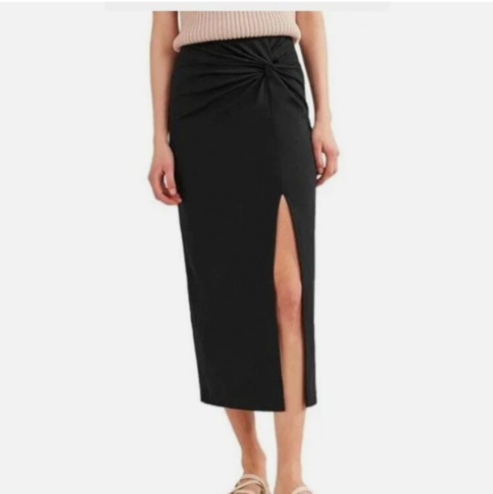 New Boden Twist Front Midi Skirt Navy Size  12